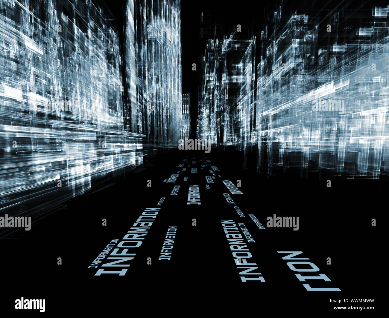 Interplay of structural lines and information technology wording in deep  perspective suitable as information technology background Stock Photo -  Alamy