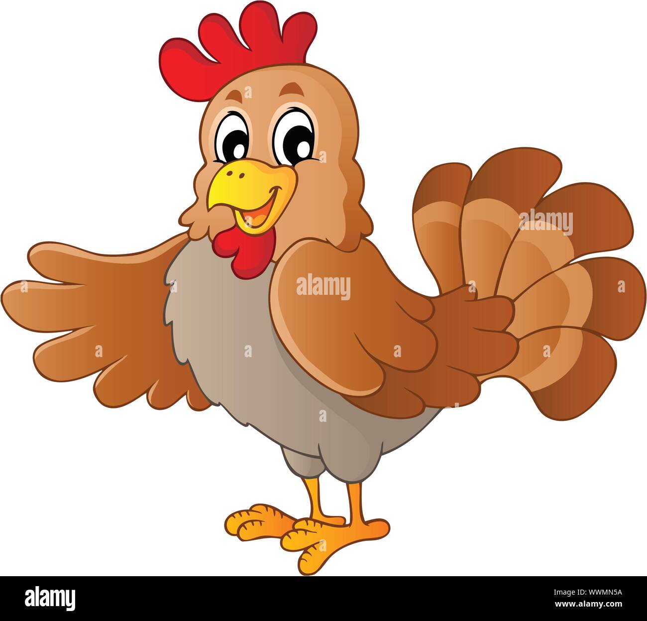 Happy cartoon hen Stock Vector
