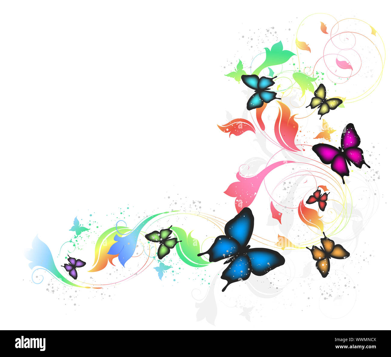 Background With Butterflies Stock Photo - Alamy