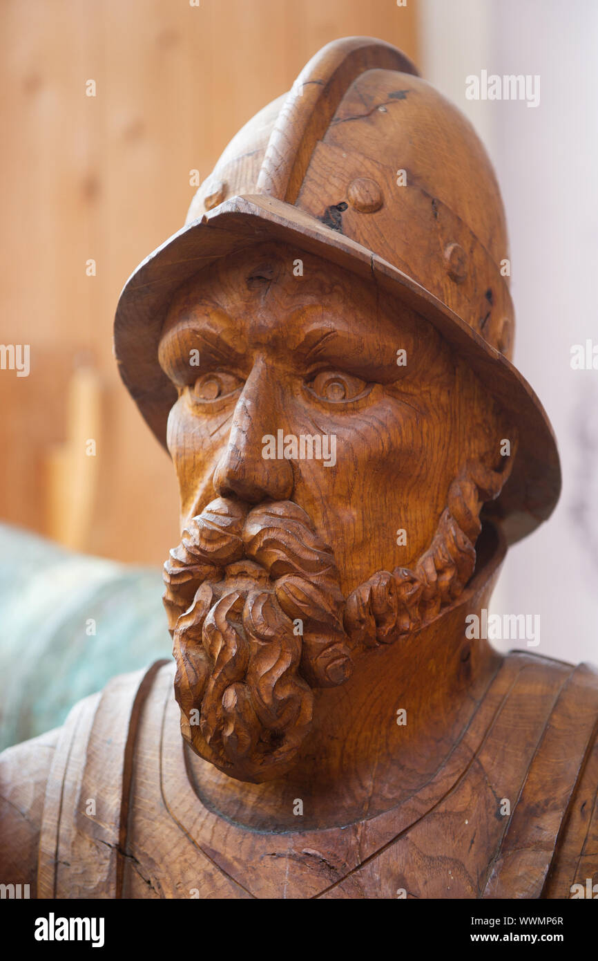 Portrait of a wooden Dutch VOC soldier Stock Photo