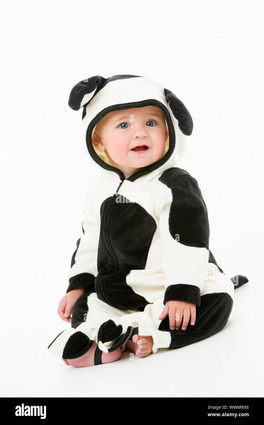 Baby in cow costume Stock Photo Alamy