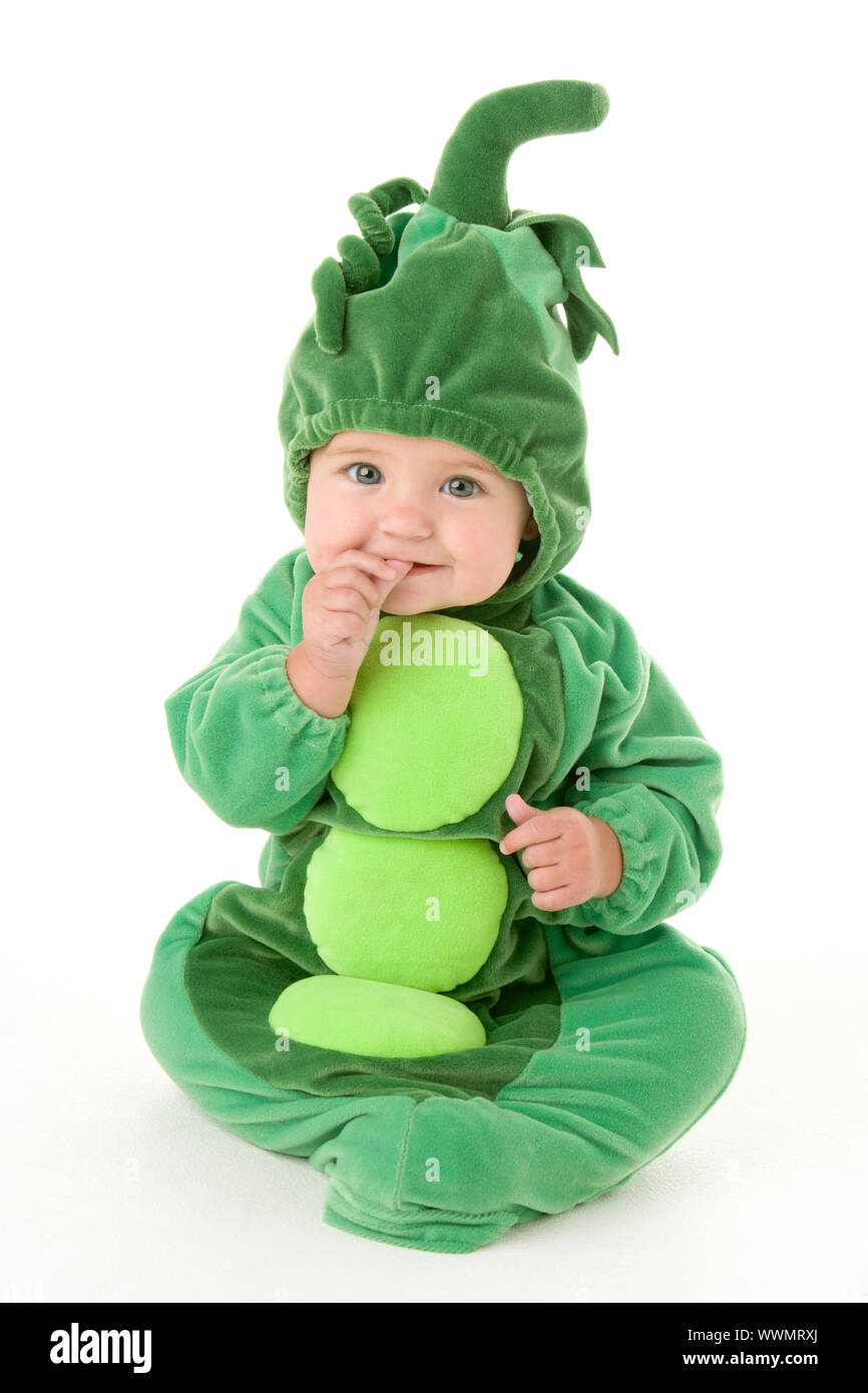 Baby in peas in pod costume Stock Photo Alamy