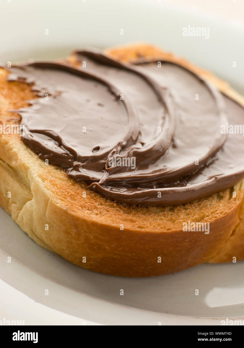 Slice of Toasted brioche with Chocolate Spread Stock Photo Alamy