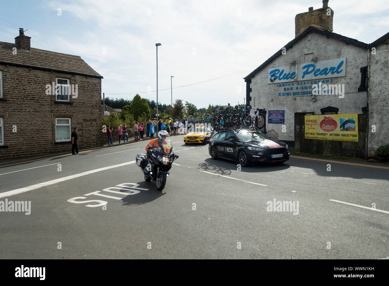 The Tour of Britain Cycle Race 2019, Grains Bar, Oldham, Greater