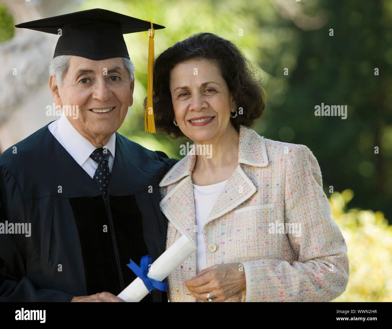Senior Graduate and Wife Stock Photo
