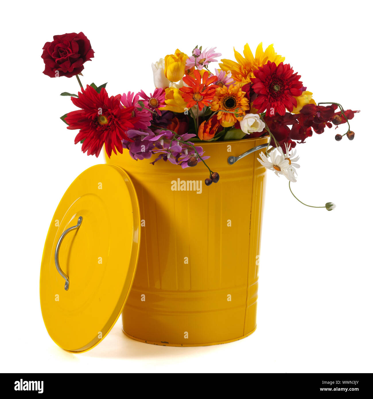 Trash can flowers hires stock photography and images Alamy
