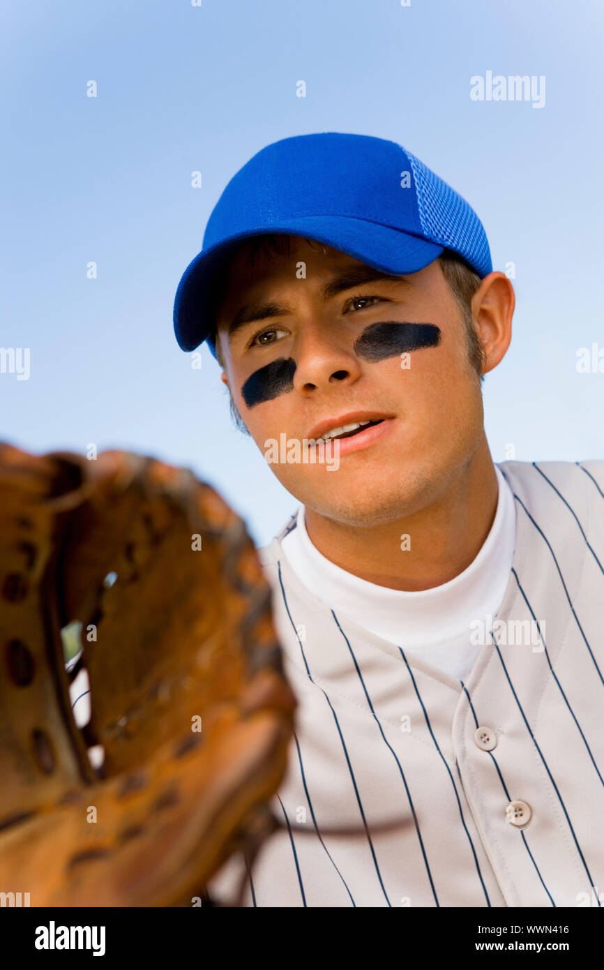 Photo of Baseball Player Wearing Eyeblack Stock Photo - Alamy