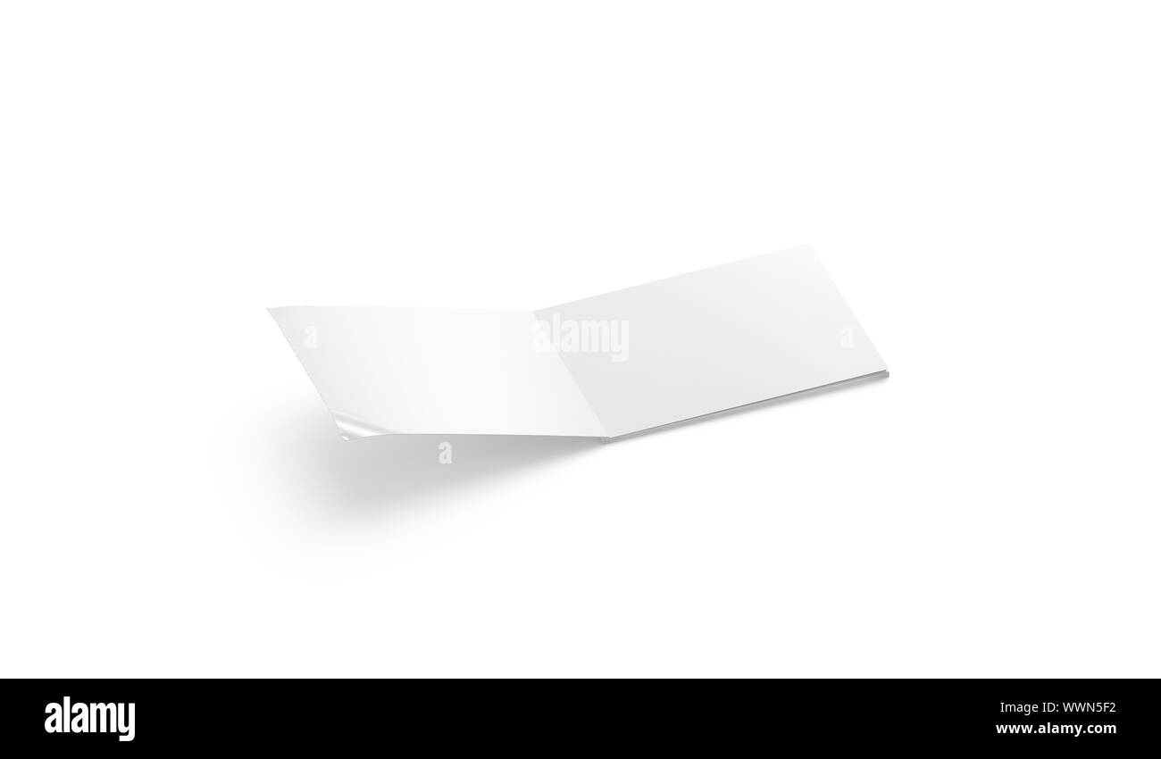 Blank white opened a5 album mockup, side view, Stock Photo