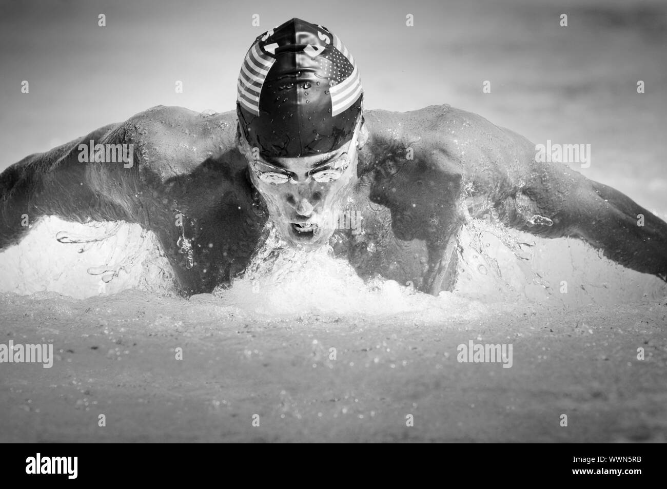 Competitive Swimmer Stock Photo