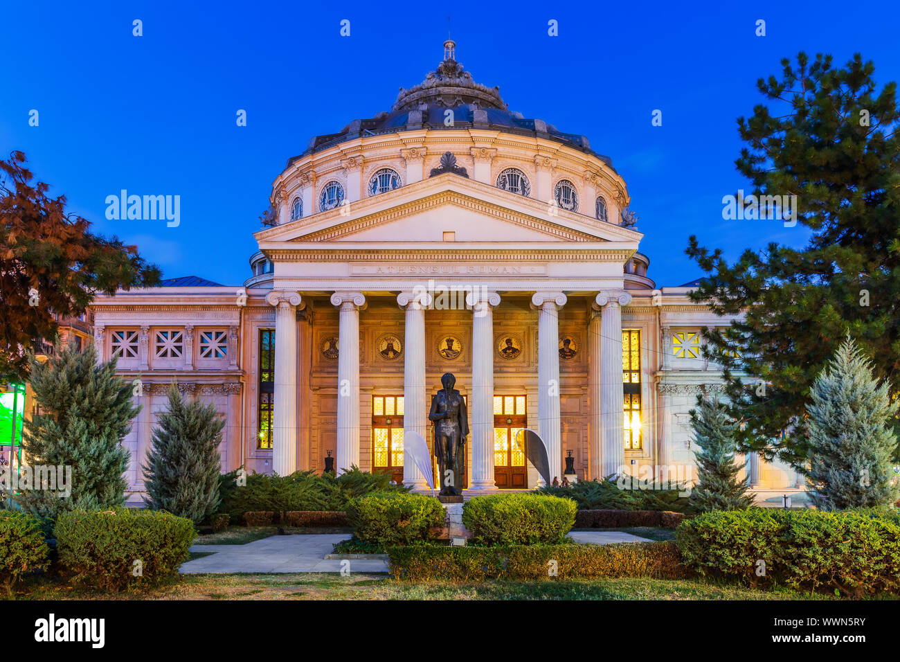 Bucharest, Romania. Romanian Athenaeum, Bucharest's  most prestigious concert hall. Stock Photo
