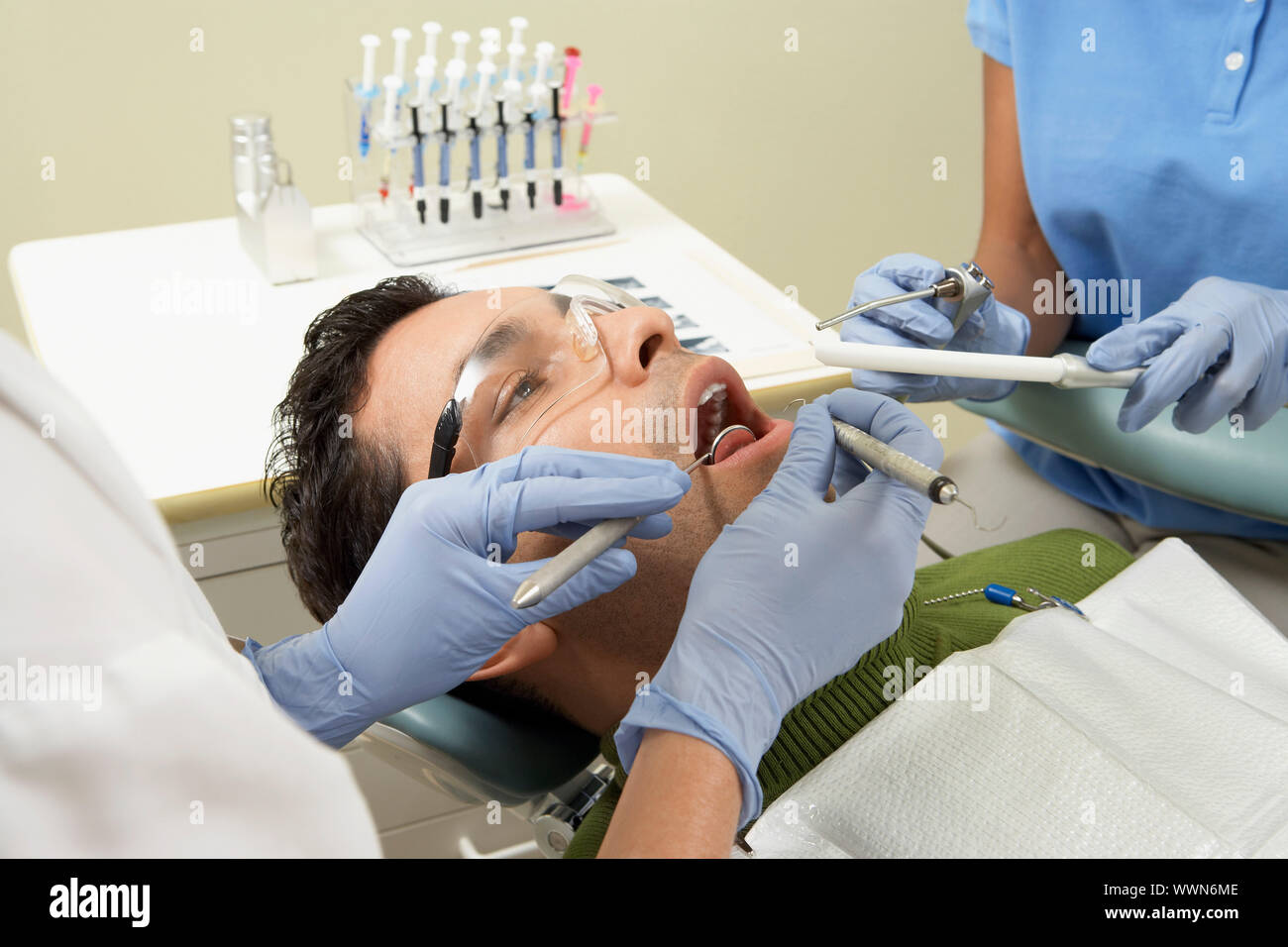 Man Getting Dental Work Done Stock Photo Alamy