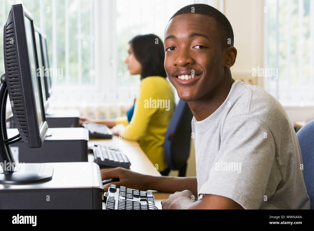 College students in a computer lab Stock Photo - Alamy