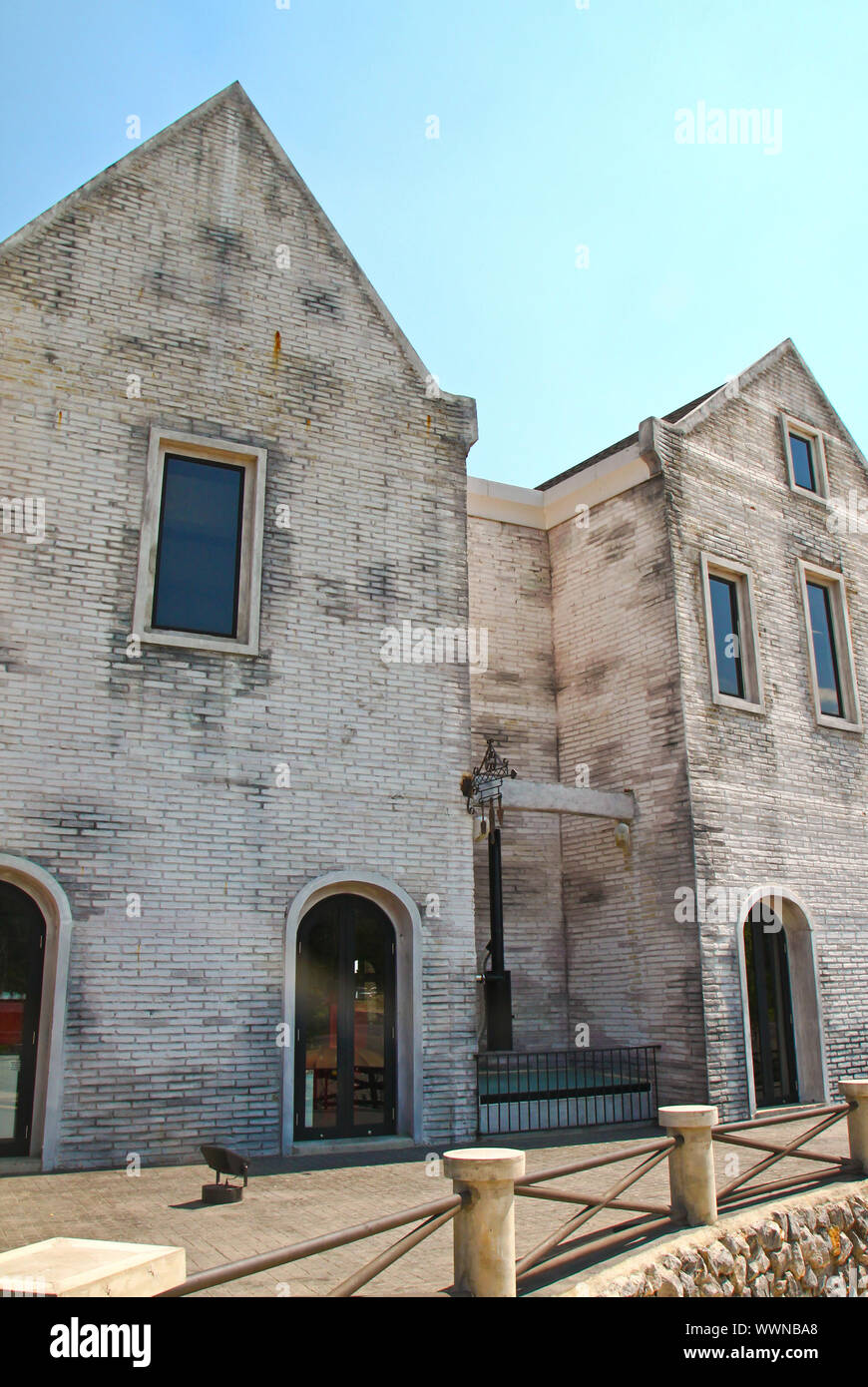 old house with blue sky Stock Photo - Alamy