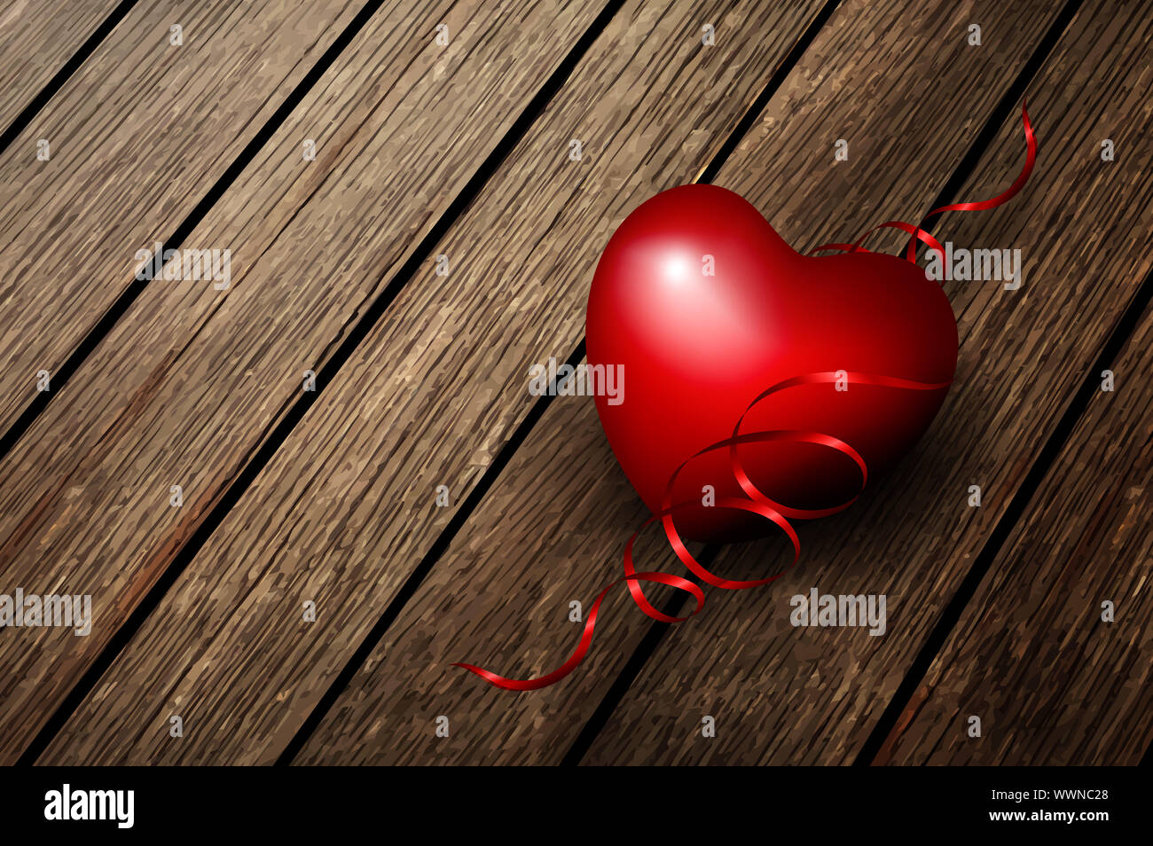 Heart On A Wood Board Stock Photo