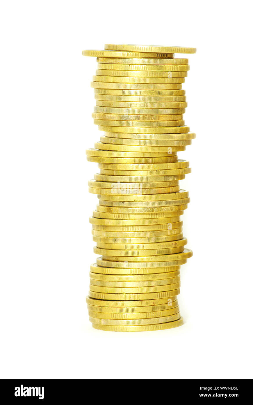 Coin pile isolated on white background Stock Photo - Alamy