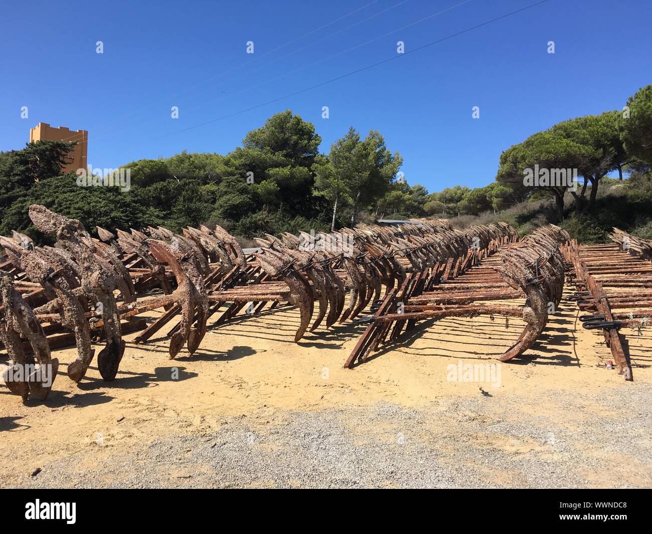 Ship anchors displayed for sale Stock Photo Alamy