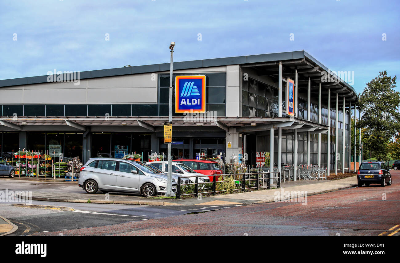 An Aldi store in Marsh Lane Bootle, Liverpool. Aldi has said it plans to more than double its store numbers in London as it moves forward with plans to open more smaller Aldi Local outlets. Stock Photo