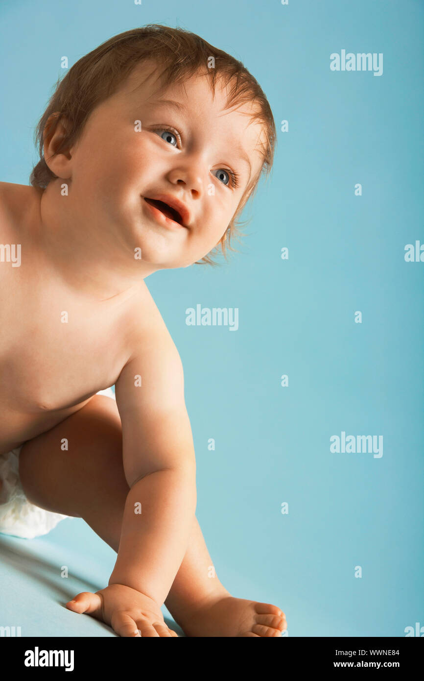 Baby Leaning Forward Stock Photo Alamy