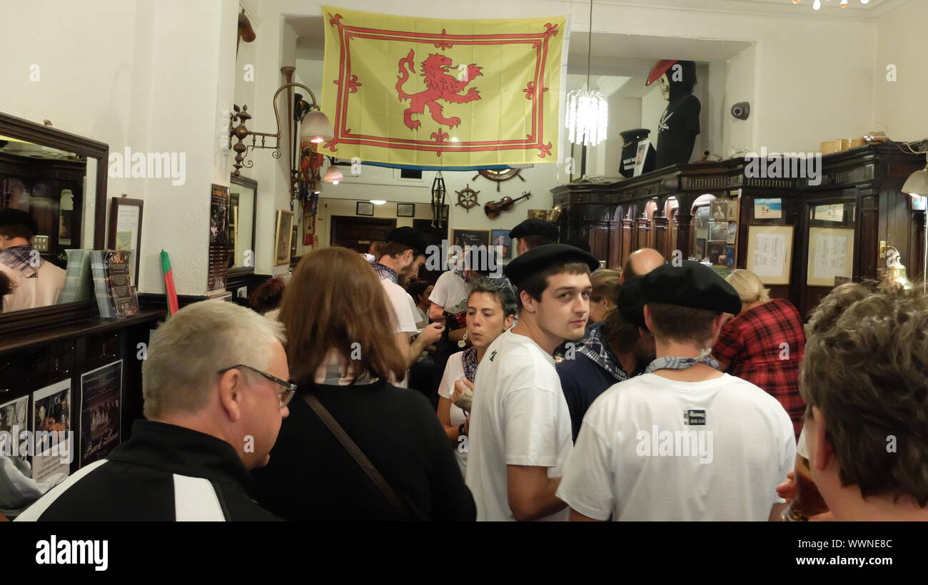 Basque musicians in Edinburg during festival Stock Photo