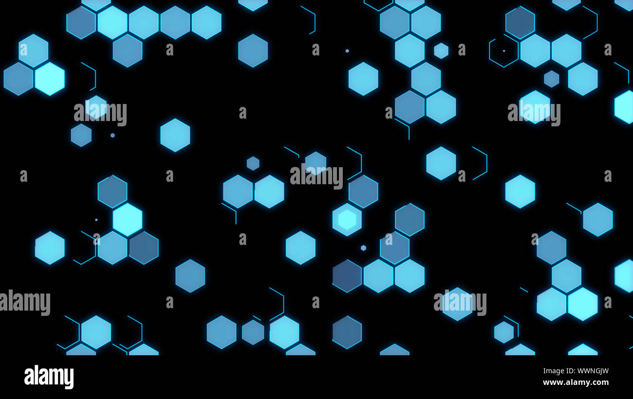 Abstract hexagons background on black Stock Photo - Alamy