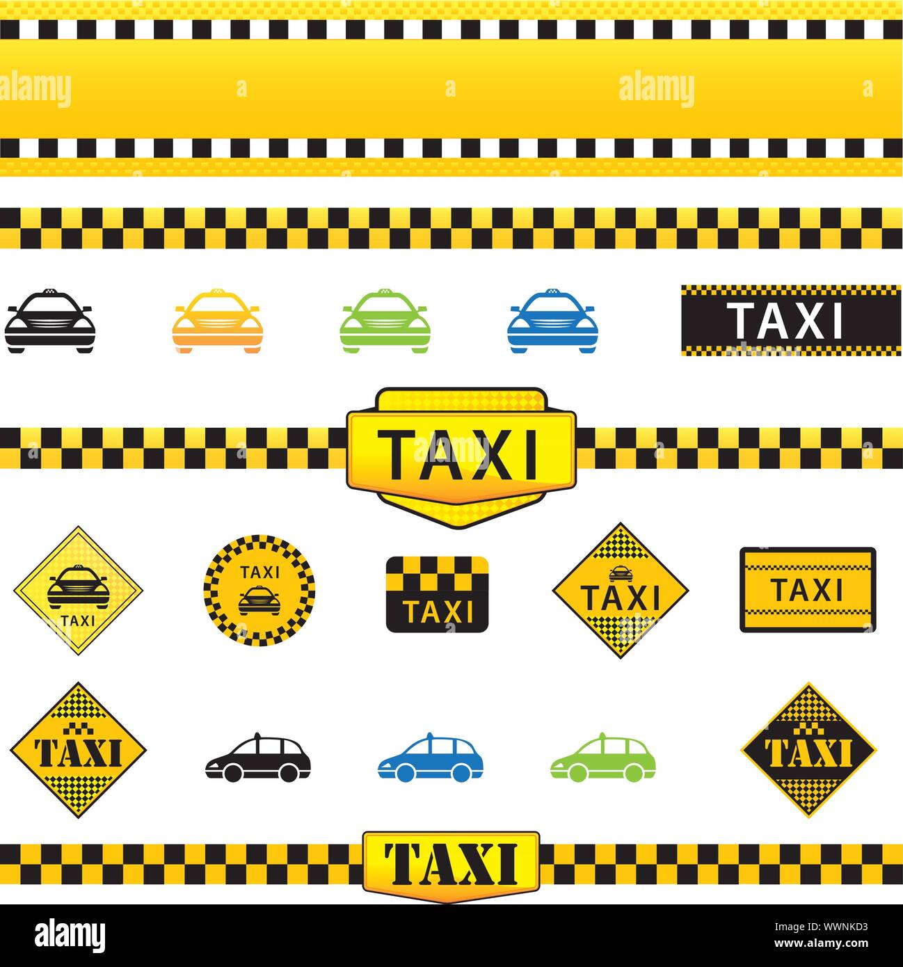 Taxi Set Stock Vector