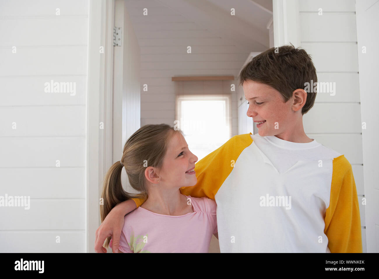 Brother and Sister Arm in Arm Stock Photo Alamy