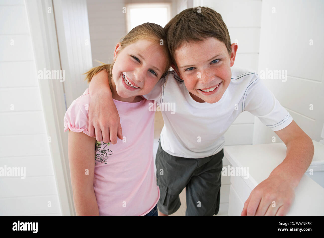 Brother and Sister Arm in Arm Stock Photo Alamy