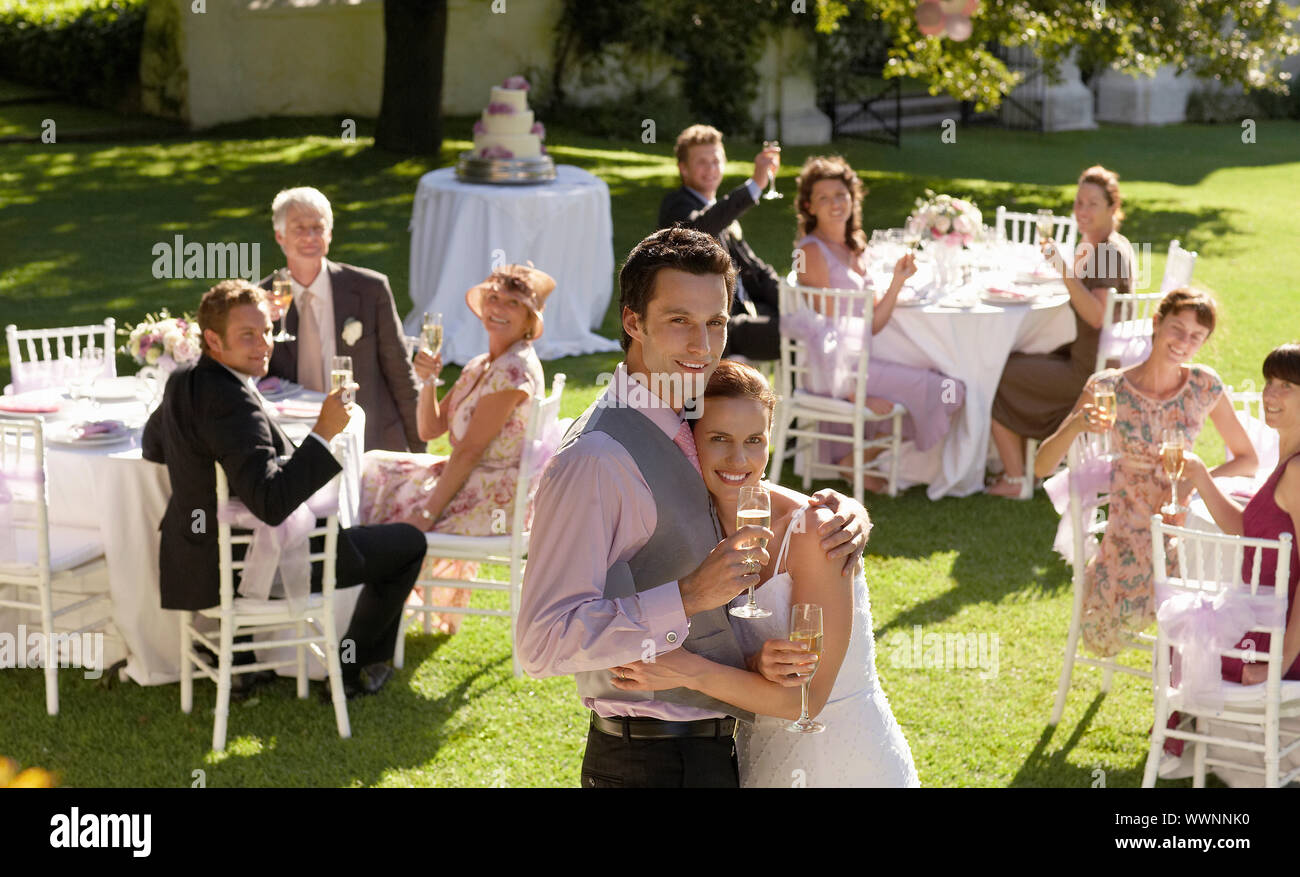 Bride and Groom at Reception Stock Photo - Alamy