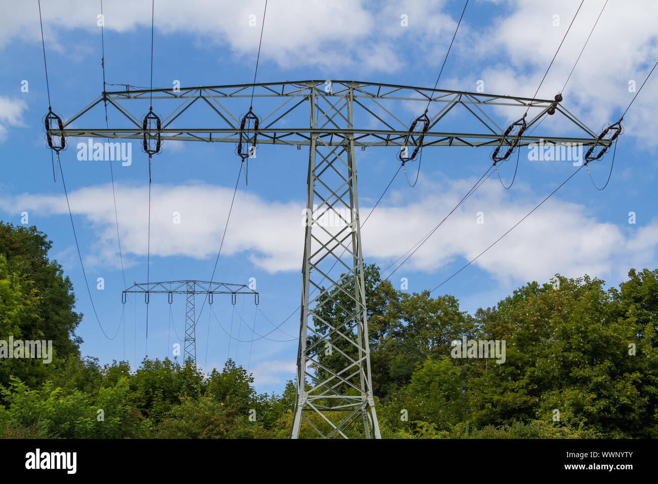 Energy overhead line Stock Photo