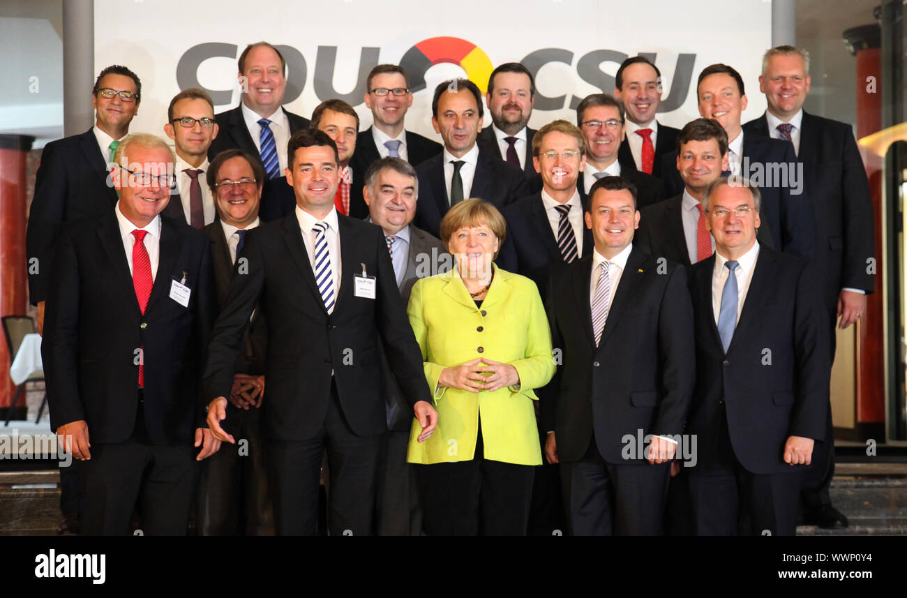 Bundeskanzlerin Dr. Angela Merkel (CDU,MdB) bei CDU/CSU-Fraktionsvorsitzendenkonferenz in Magdeburg Stock Photo