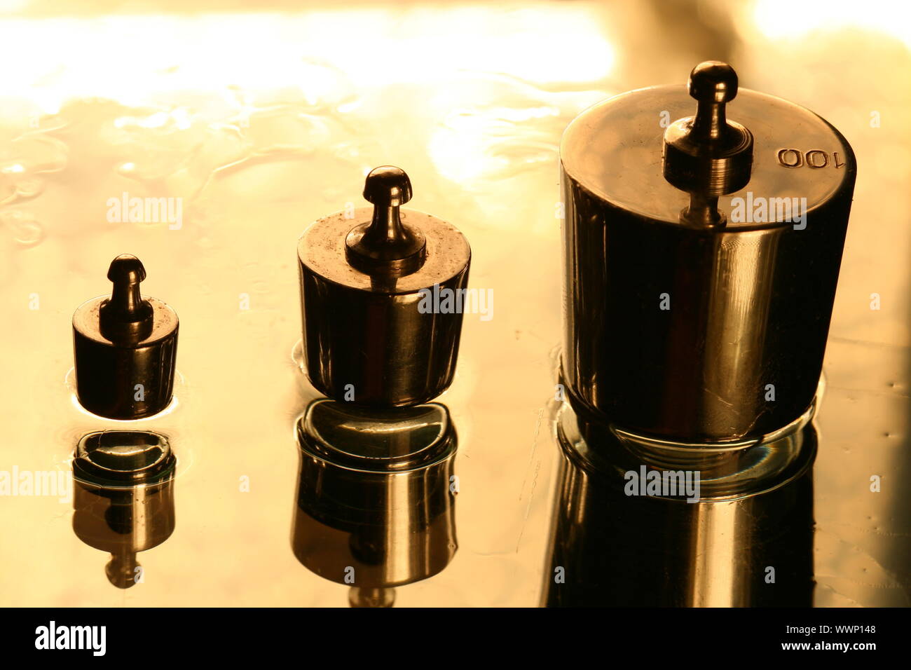 Weights calibration standard science background Stock Photo Alamy