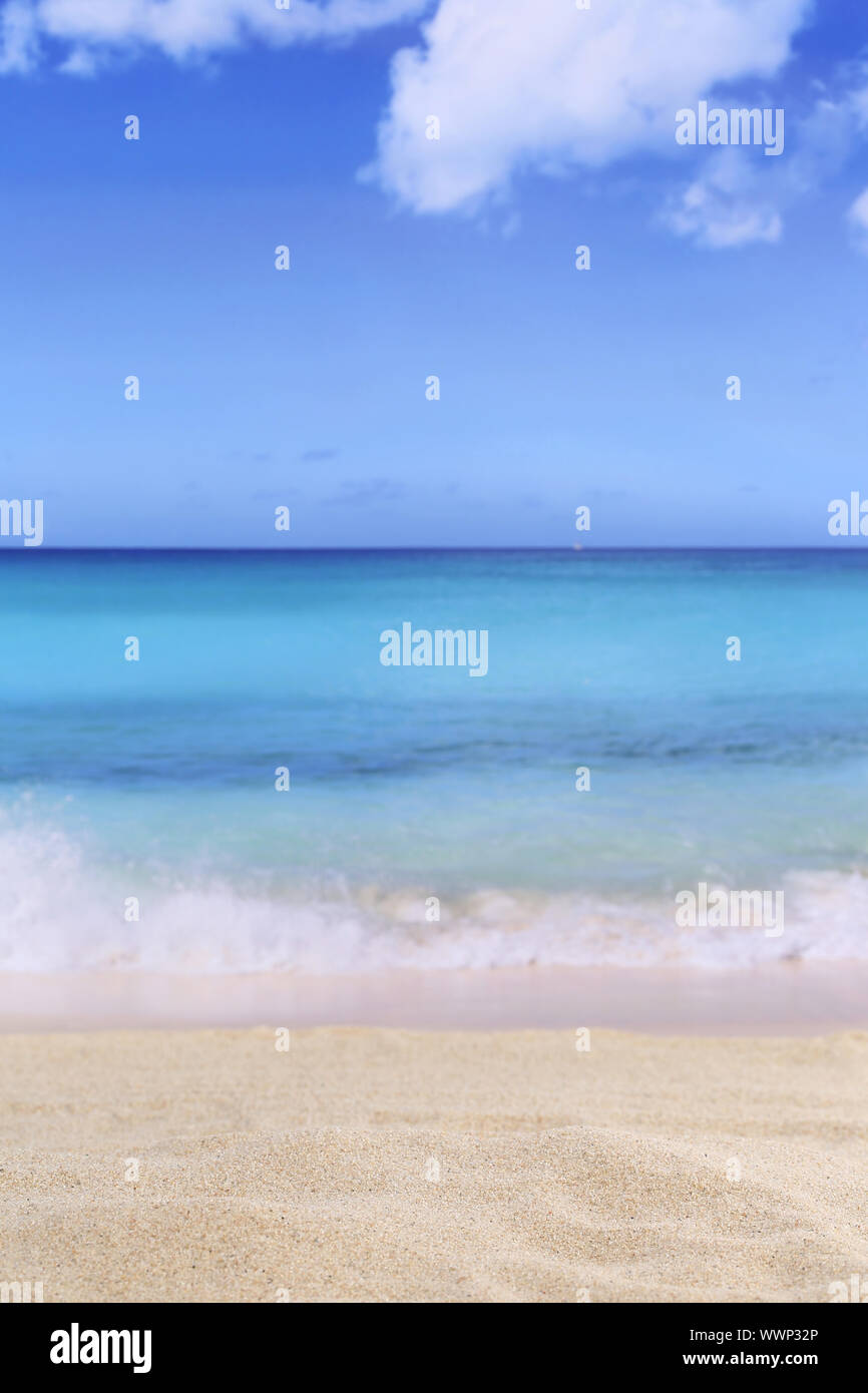 Beach scene background in summer, holiday with sea Stock Photo