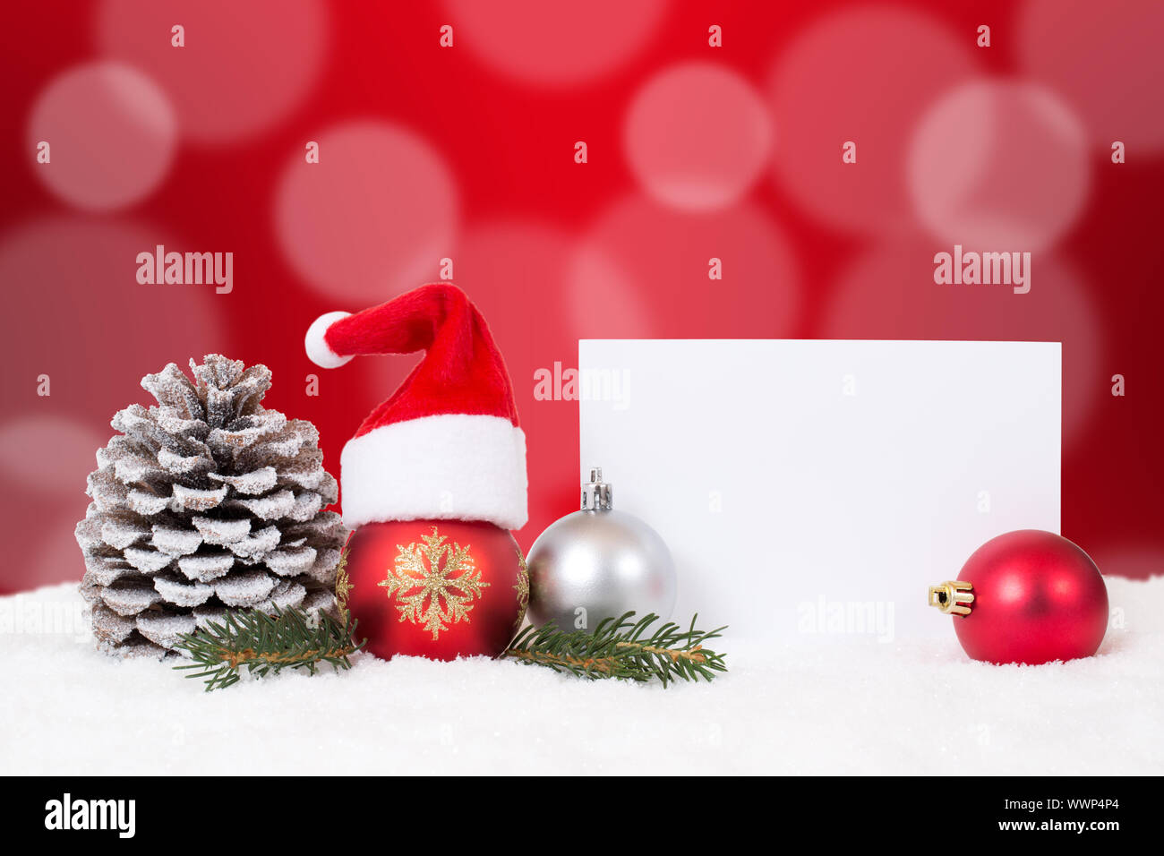 Christmas Card with Cap Merry Christmas Decoration, Snow and Text Space ...