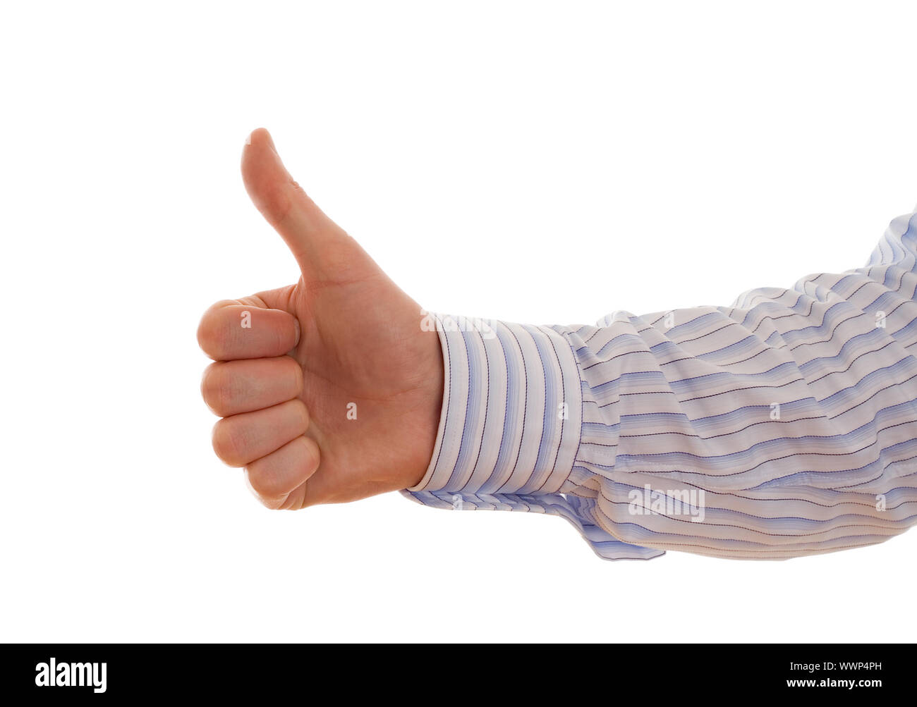thumbs up on a white background Stock Photo - Alamy