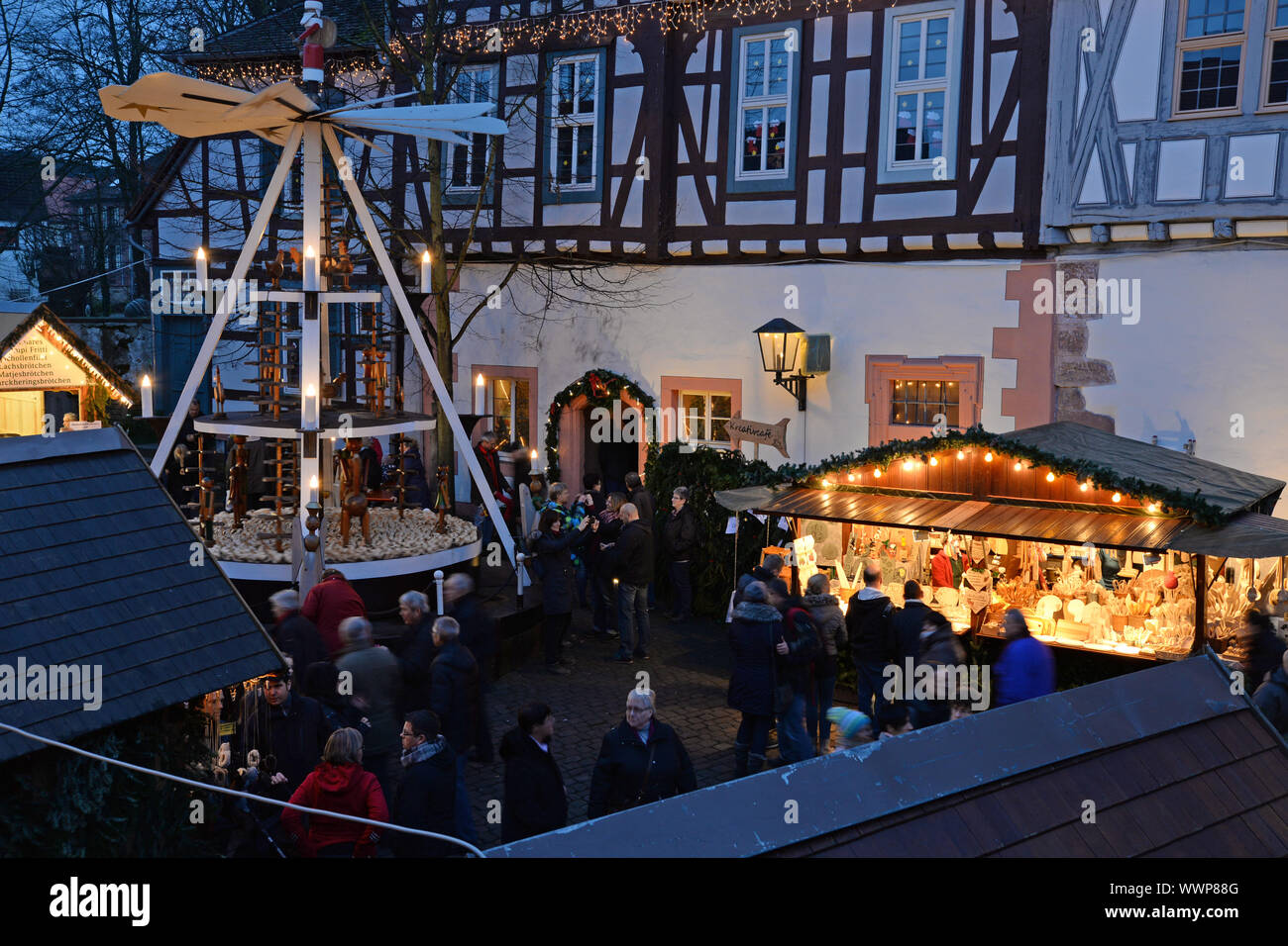 Christmas market in Michelstadt, Germany Stock Photo Alamy
