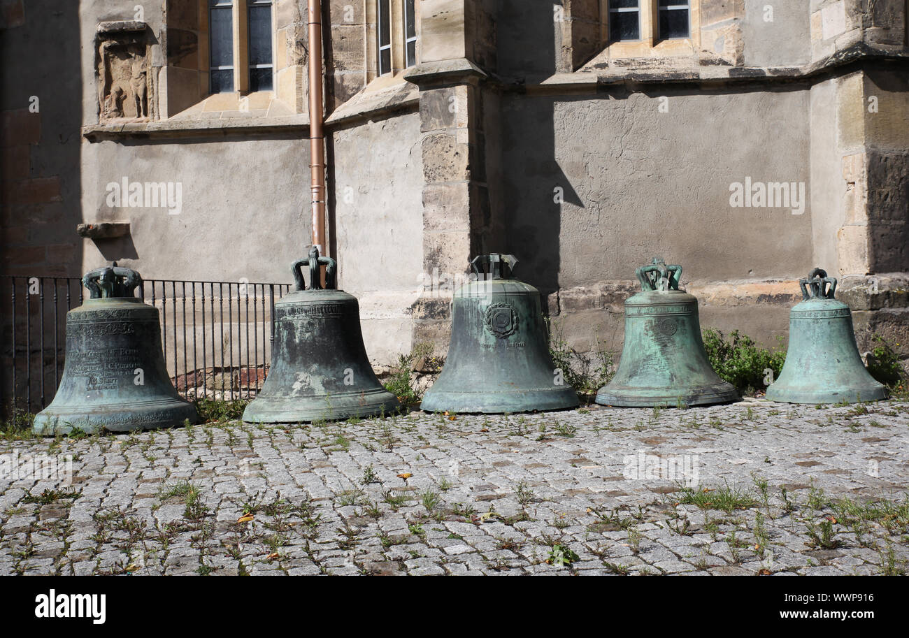 Impressionen aus Magdeburg-Alte Glocken der Johanniskirche Magdeburg Stock Photo