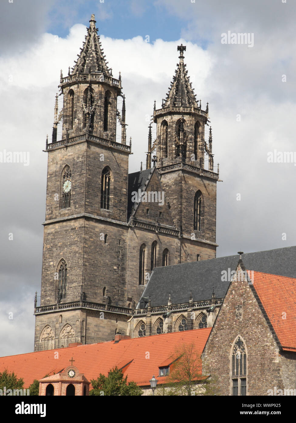 View of the Magdeburg Cathedral in Magdeburg Saxony-Anhalt Stock Photo