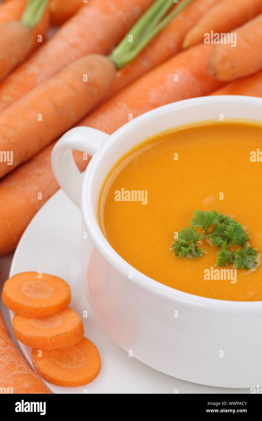 carrot soup carrot soup many carrots carrots soup close-up Stock Photo
