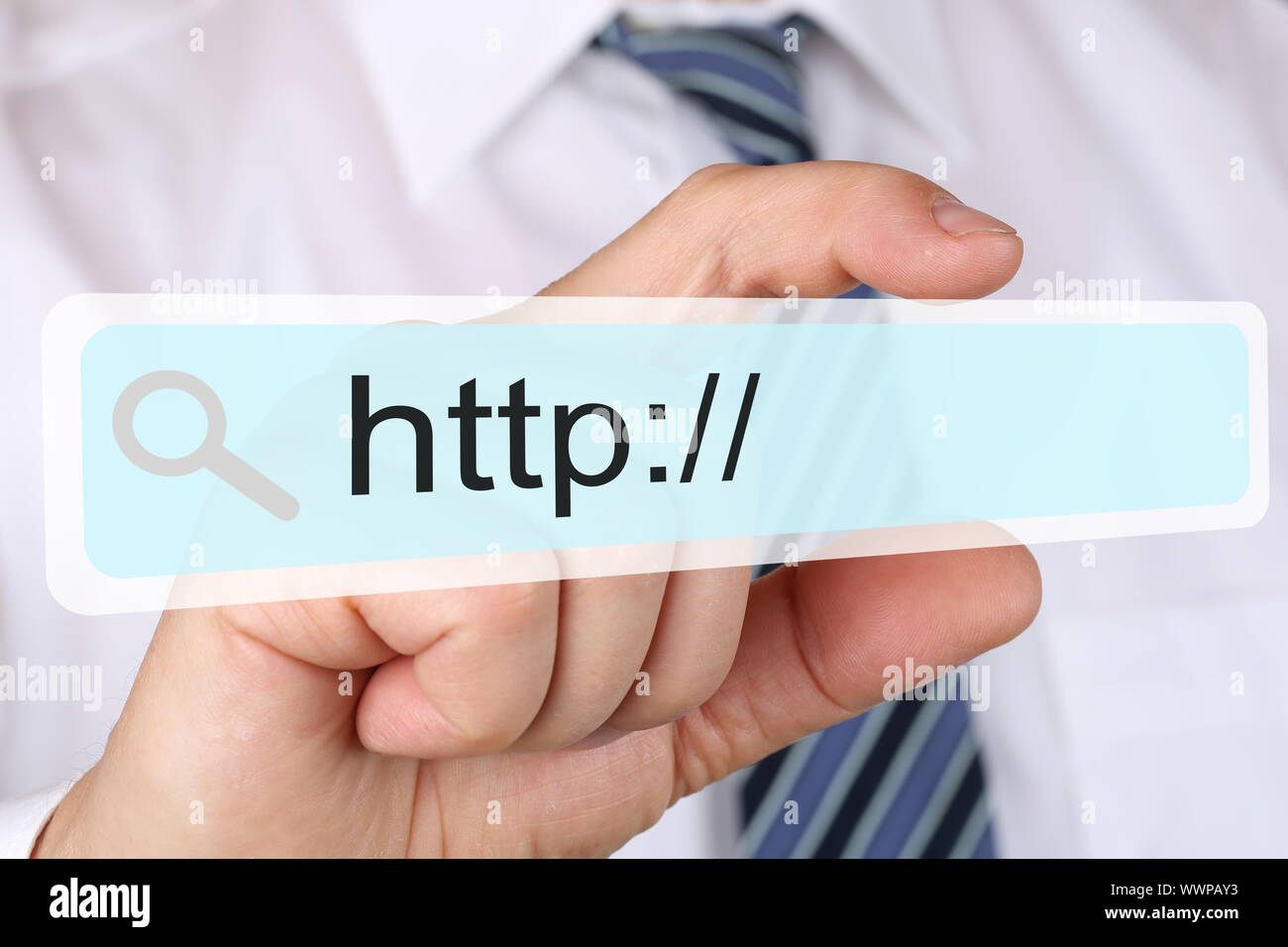 Business man concept with search search Internet search engine Stock Photo