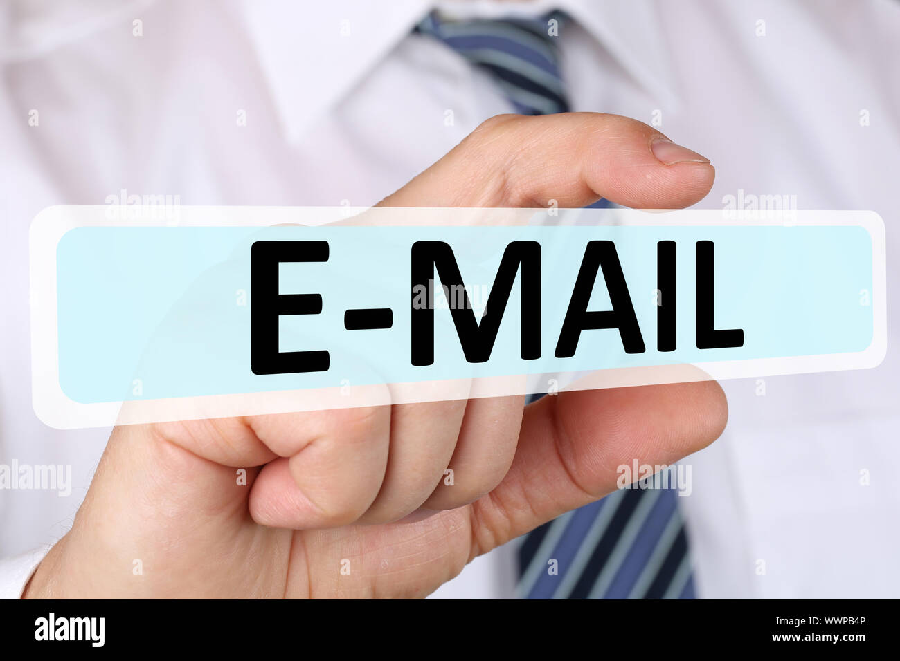 Business man concept with email email mail on the Internet Stock Photo
