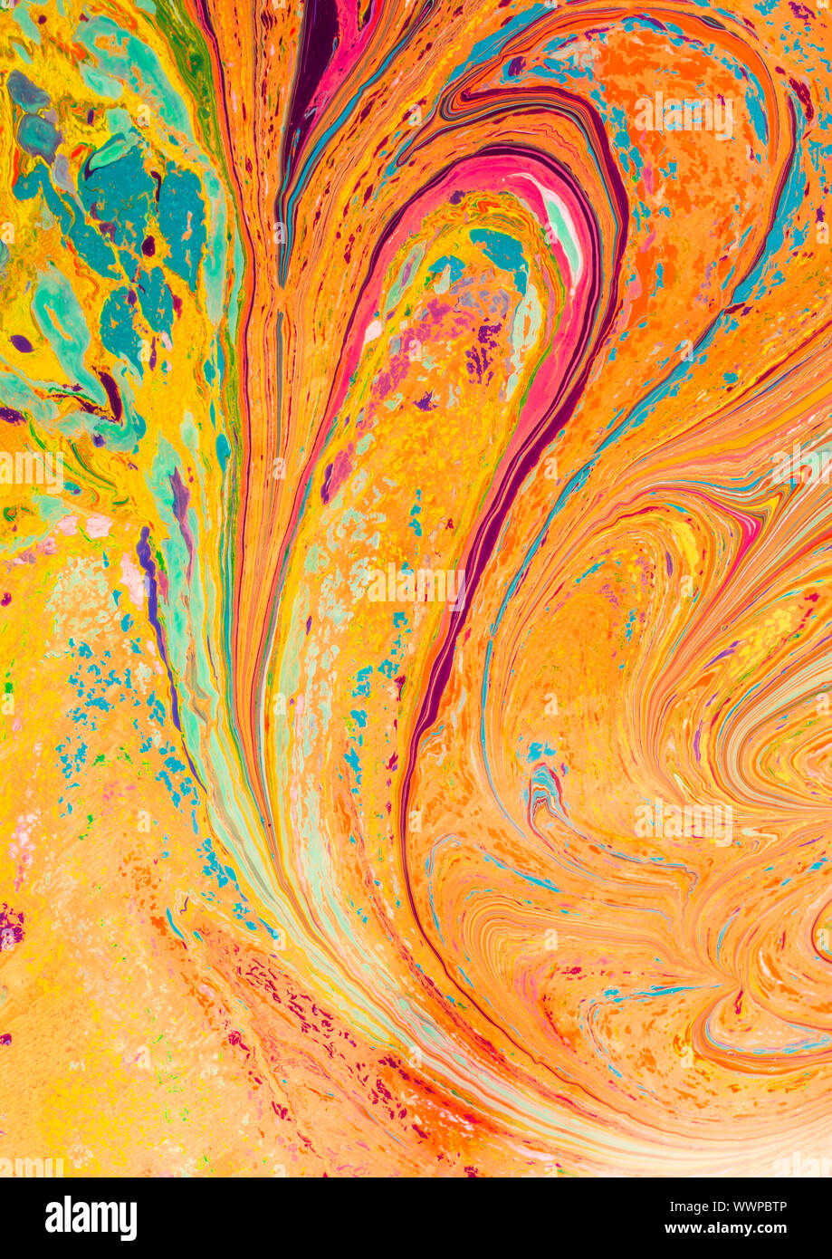 Traditional Ottoman Turkish abstract marbling art patterns as ...
