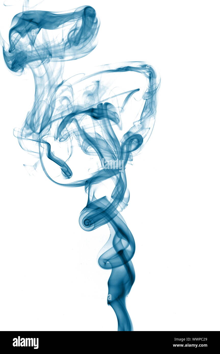 abstract blue smoke isolated on white background Stock Photo - Alamy