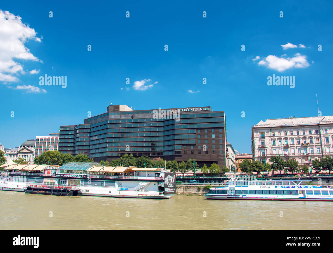 BUDAPEST, HUNGARY - AUGUST, 01, 2017: Hotel intercontinental in Budapest, Hungary at summer Stock Photo