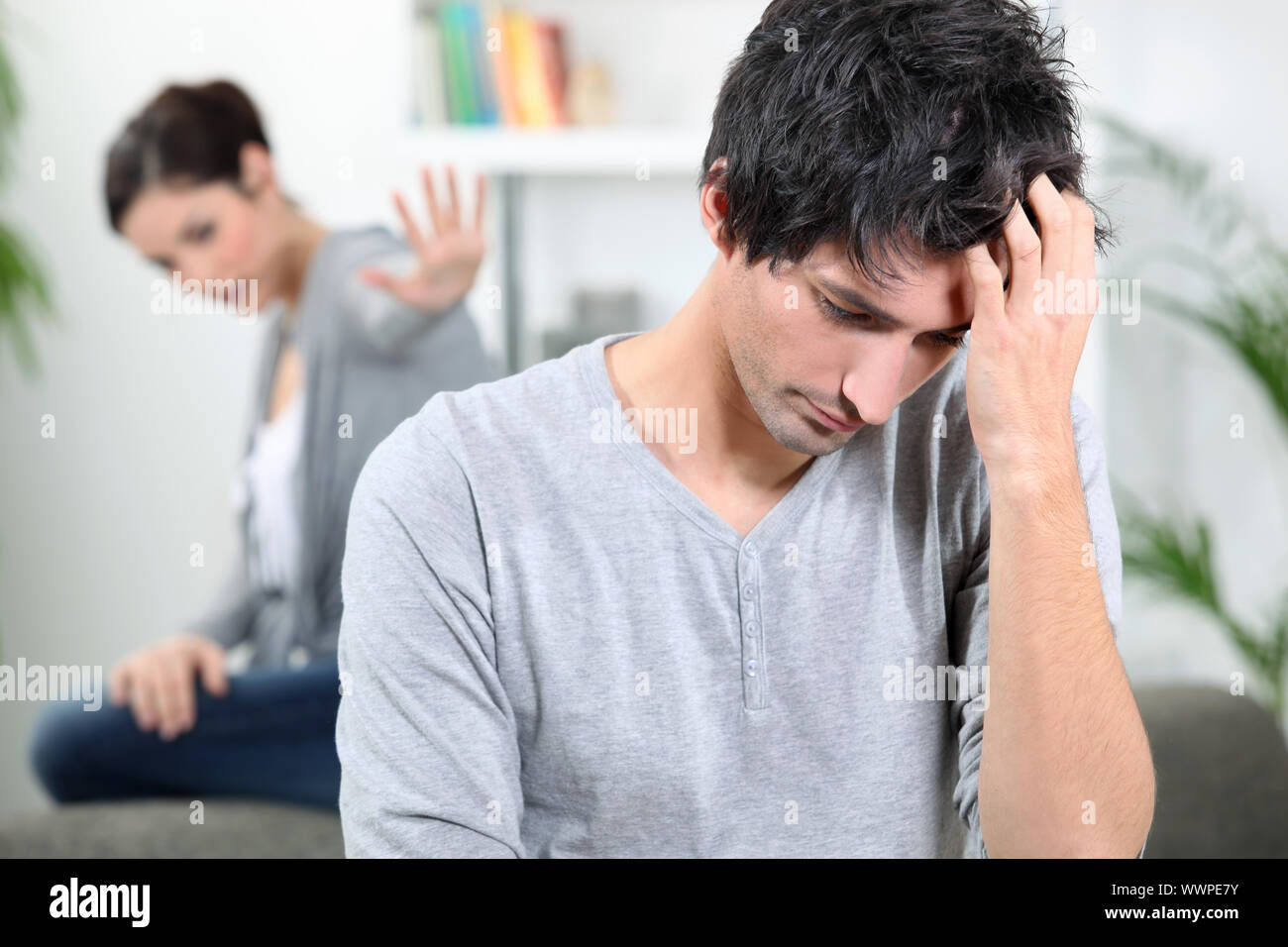 Couple having an argument Stock Photo - Alamy