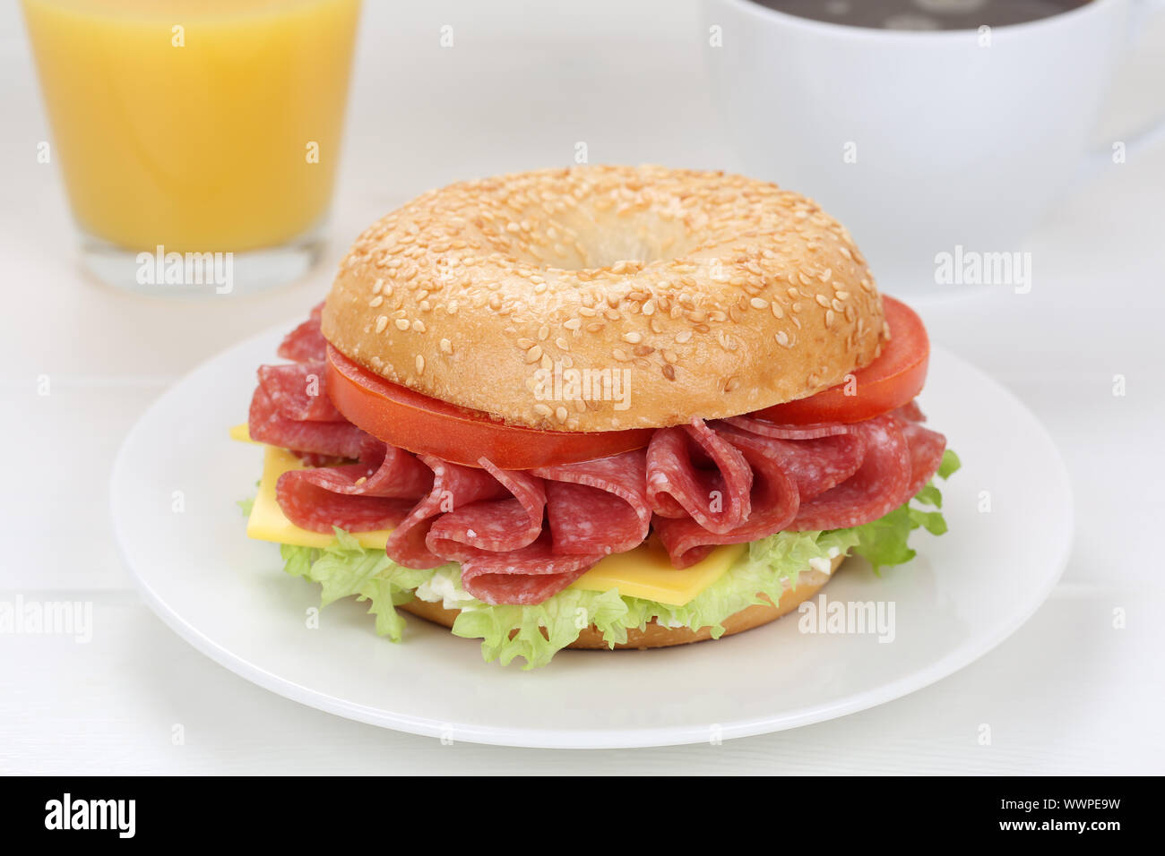 tasty bagel snack Stock Photo - Alamy