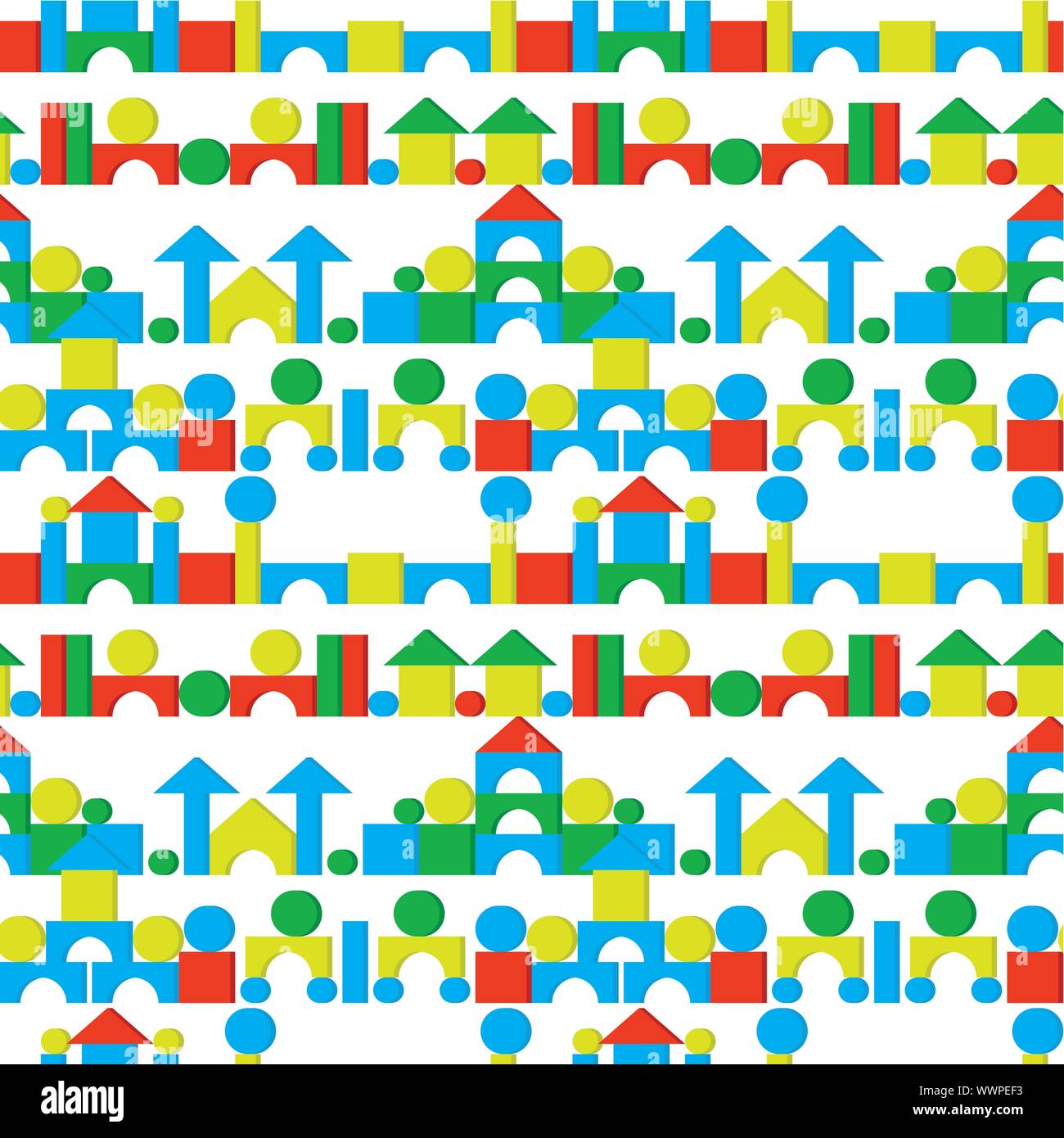 Castles on a white - seamless vector texture Stock Vector