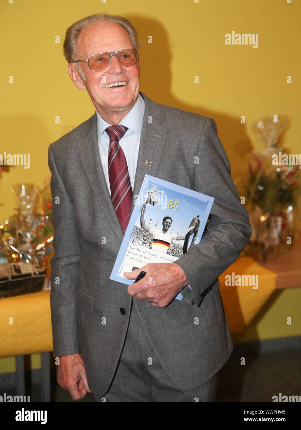Cycling legend Gustav Adolf Schur Täve-in ceremony in honor of his 85th birthday in Biederitz Stock Photo