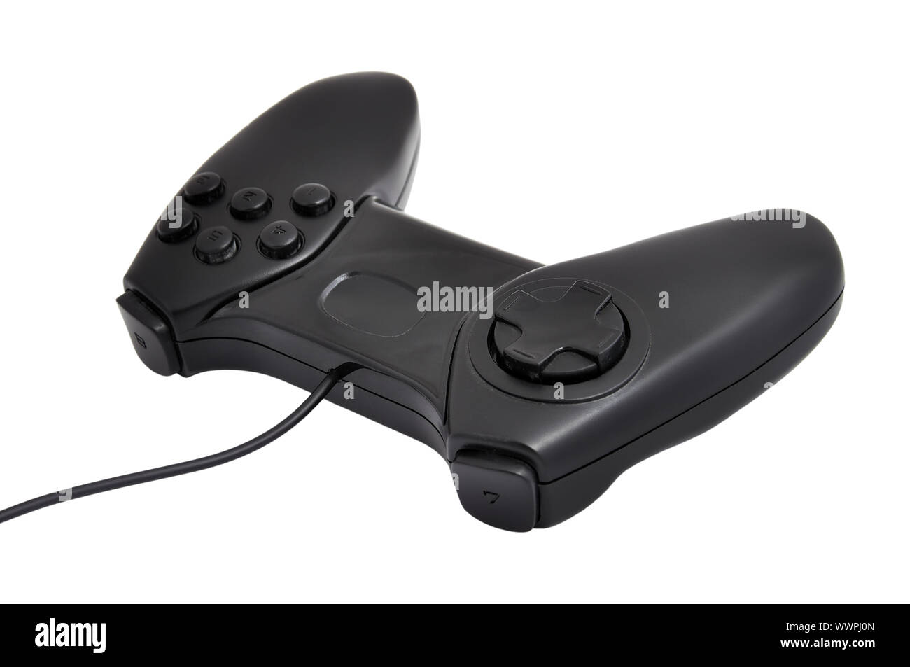 black gamepad on a white background Stock Photo - Alamy