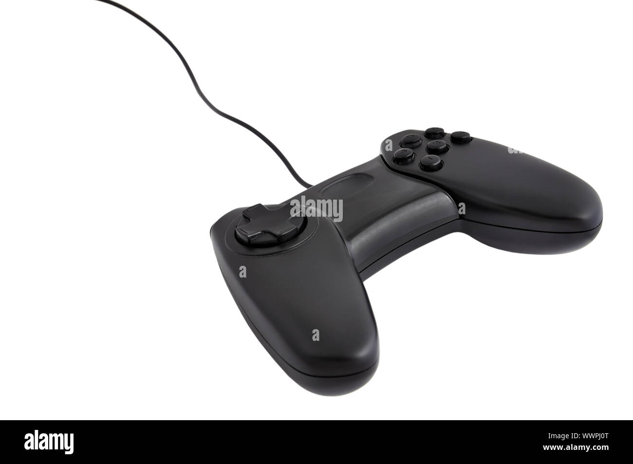 black gamepad on a white background Stock Photo - Alamy