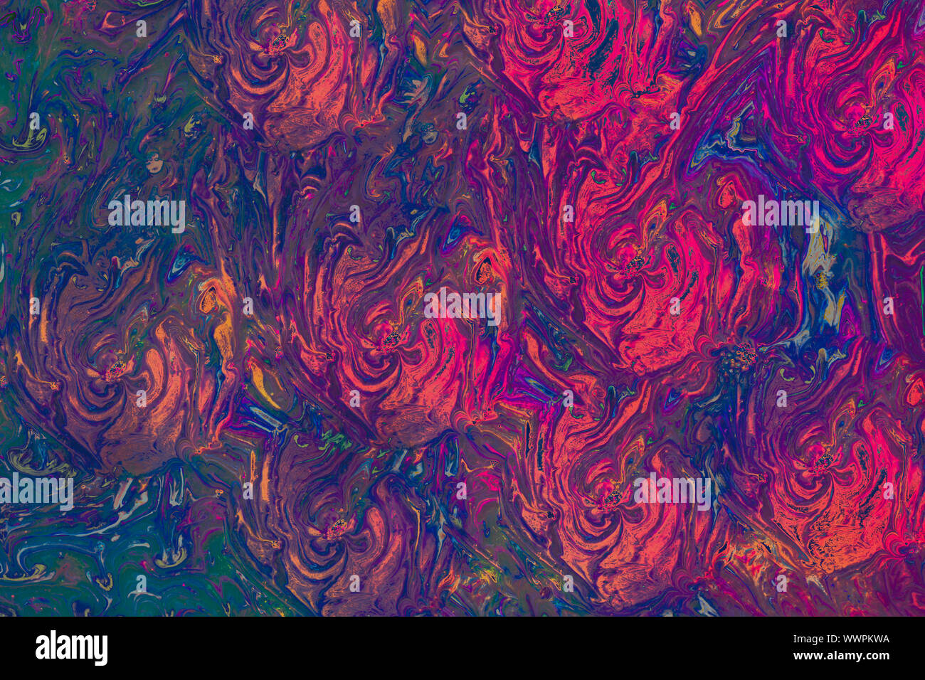 Traditional Ottoman Turkish abstract marbling art patterns as ...